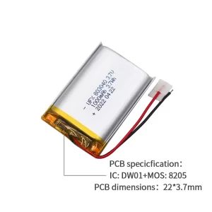 3.7V 1000mAh Lithium Polymer Battery UFX0505-08 03