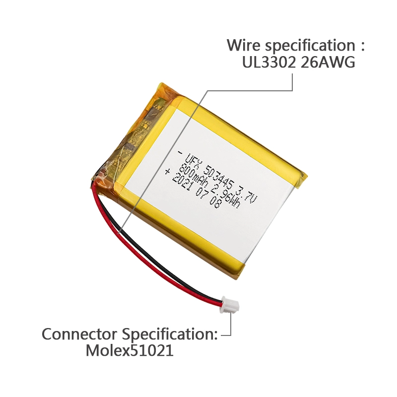Batterie LiPo InnCraft Energy 800mAh 3.7V - Modèle 503443 44x34x5mm - Connecteur Molex 1.25mm - Pour Projets DIY Et Petits Appareils