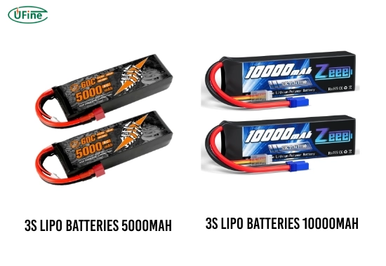 3s lipo battery 5000mah vs 10000mah