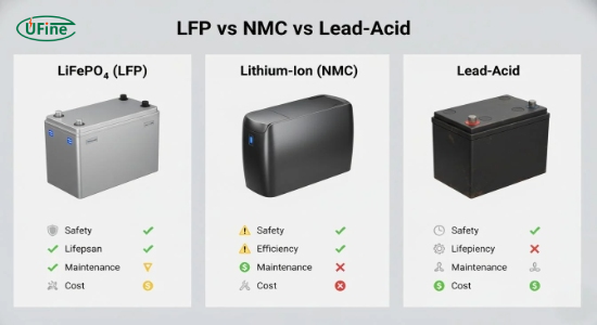 AGV 로봇 배터리 유형 비교