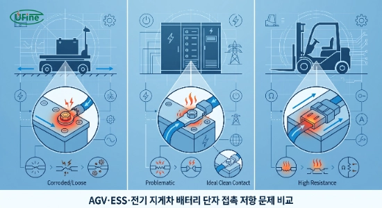 AGV와 ESS 배터리 단자 접촉 저항 사례 분석 이미지