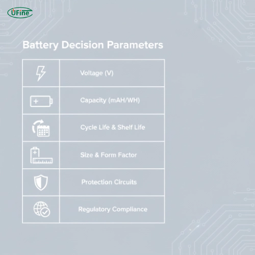 Decision parameters for selecting alarm clock batteries