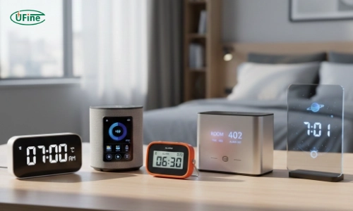Modern digital and smart alarm clocks powered by lithium batteries