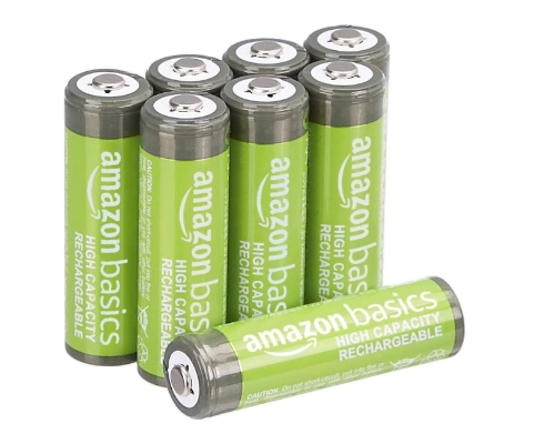 amazon basics 8 pack rechargeable aa nimh high capacity batteries