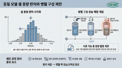 셀 용량 편차와 제조 공정 관리가 배터리 성능에 미치는 영향