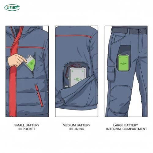 compact lithium battery for battery clothing and heated vest