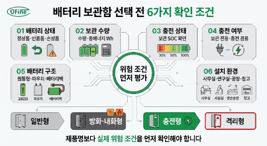 배터리 상태 수량 SOC 충전 여부에 따른 배터리 보관함 선택 절차