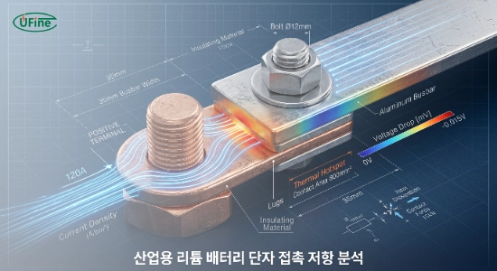 배터리 단자 접촉 저항과 전류 전달 분석 이미지