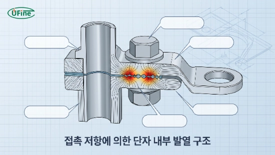 배터리 단자 접촉 저항 및 발열 구조 이미지
