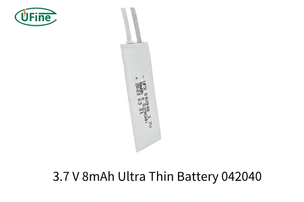3.7 v 8mah ultra thin battery 042040