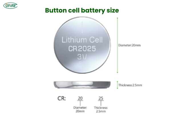 button cell battery size