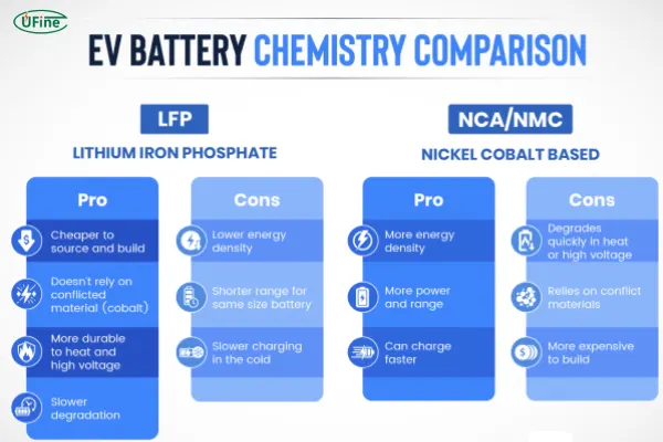comparison between lfp nca and nmc