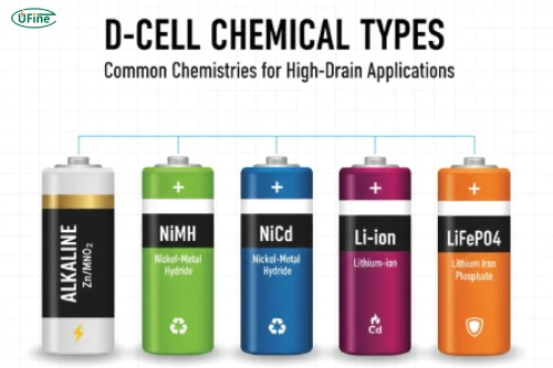 different chemical types of d cells