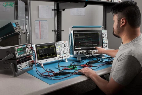engineers test converter efficiency and voltage stability