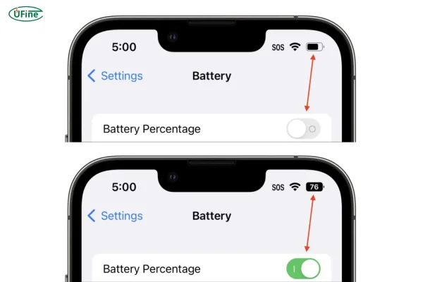 how devices display battery percentage