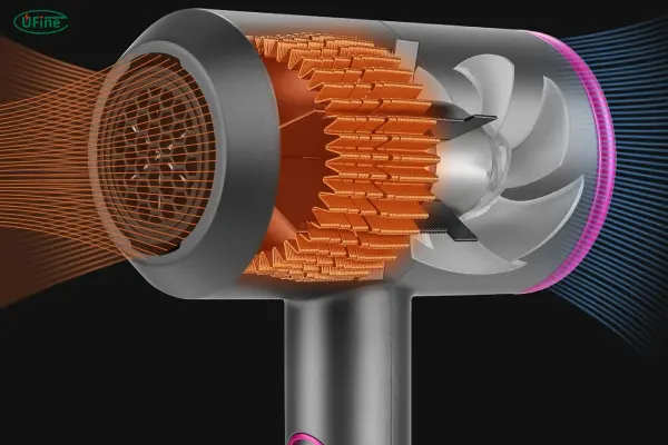 how does the battery power the hair dryer