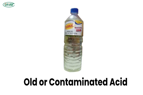old or contaminated acid