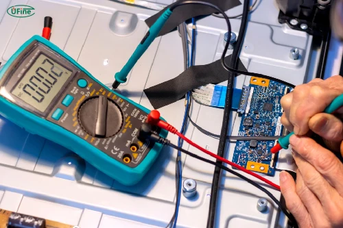 Measuring voltage and current to calculate electrical power consumption
