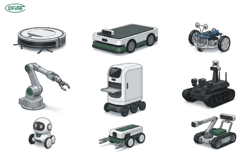 different types of robots powered by rechargeable robot batteries
