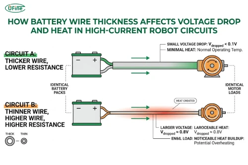 robot battery wire voltage drop