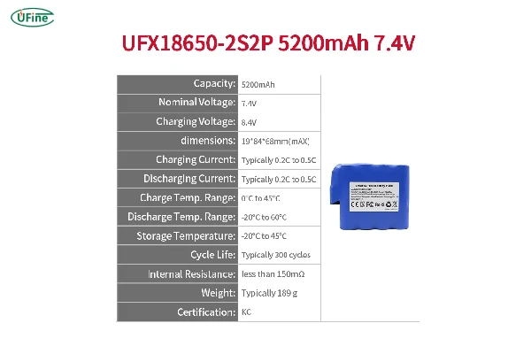 ufine 3.7v 5200mah battery