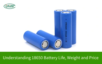 understanding 18650 battery life weight and price