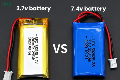 what is the difference between a 3.7v battery and a 7.4v battery