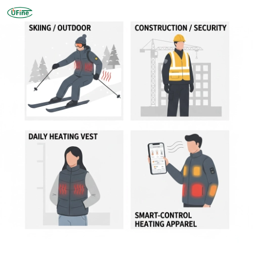 heated vest battery and heated pants battery application scenarios