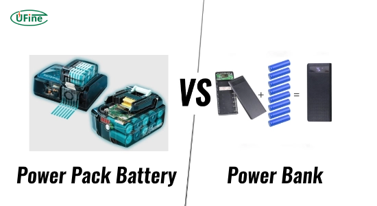 key differences between a power pack battery and a power bank