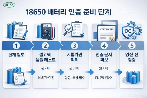 18650배터리 KC, UN38.3, CE 인증 비교