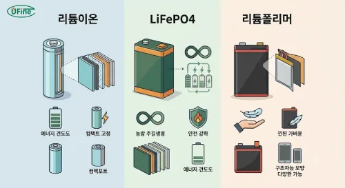 리튬 LiFePO4 및 리튬 폴리머 배터리 비교