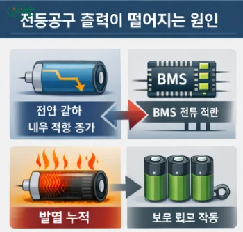 전동공구 출력 저하의 주요 원인 설명