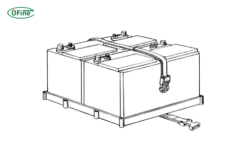 lifepo4 battery mounted with vibration absorbing strap