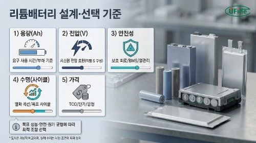 리튬배터리 종류 선택 기준 5가지 용량 전압 안전 수명 가격