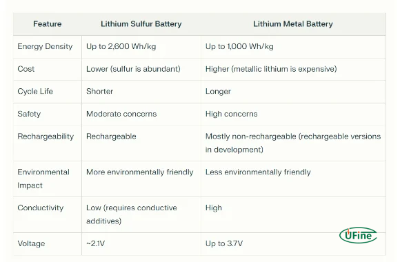 lithium sulfur battery vs lithium metal battery