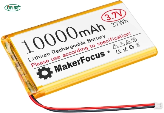 makerfocus 3 7 v lipo battery 10000mah lithium rechargeable battery