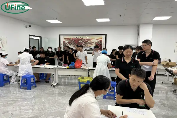 waiting in line for test