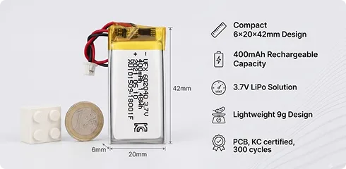 9g Weight Ultra-Compact 602040 LiPo Battery