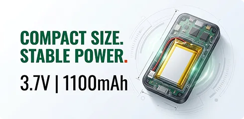 compact design with stable 1100mah power output