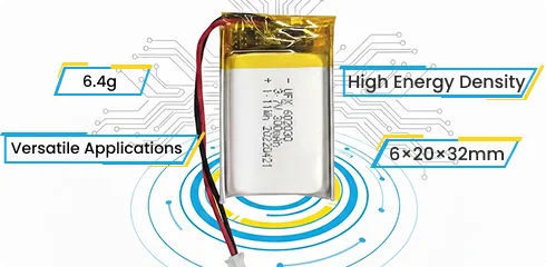 compact power in a tiny 602030 lipo battery
