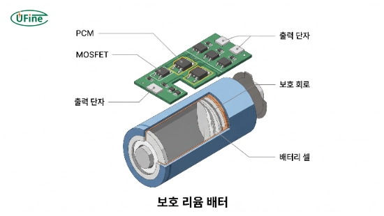 PCM이 내장된 보호 회로 배터리 구조