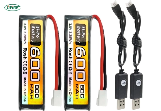 puoo 1s 3 8v 80c 600mah 51005 2p plug high discharge rate lithium battery