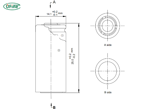 what are the specifications of a 14250 battery