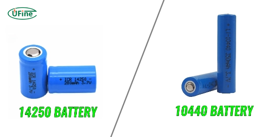 what is the difference between a 14250 and a 10440 battery