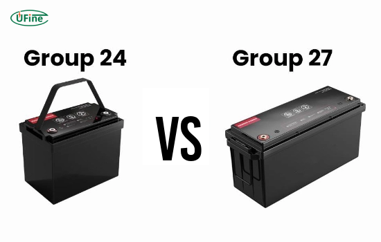 what is the main difference between group 24 and group 27 marine batteries