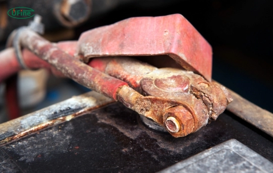 why do batteries rust